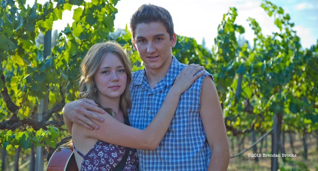 The movie TODAY on location at Smith Vineyard & Winery in Grass Valley Hayley Pritchard and Harrison McCormick.